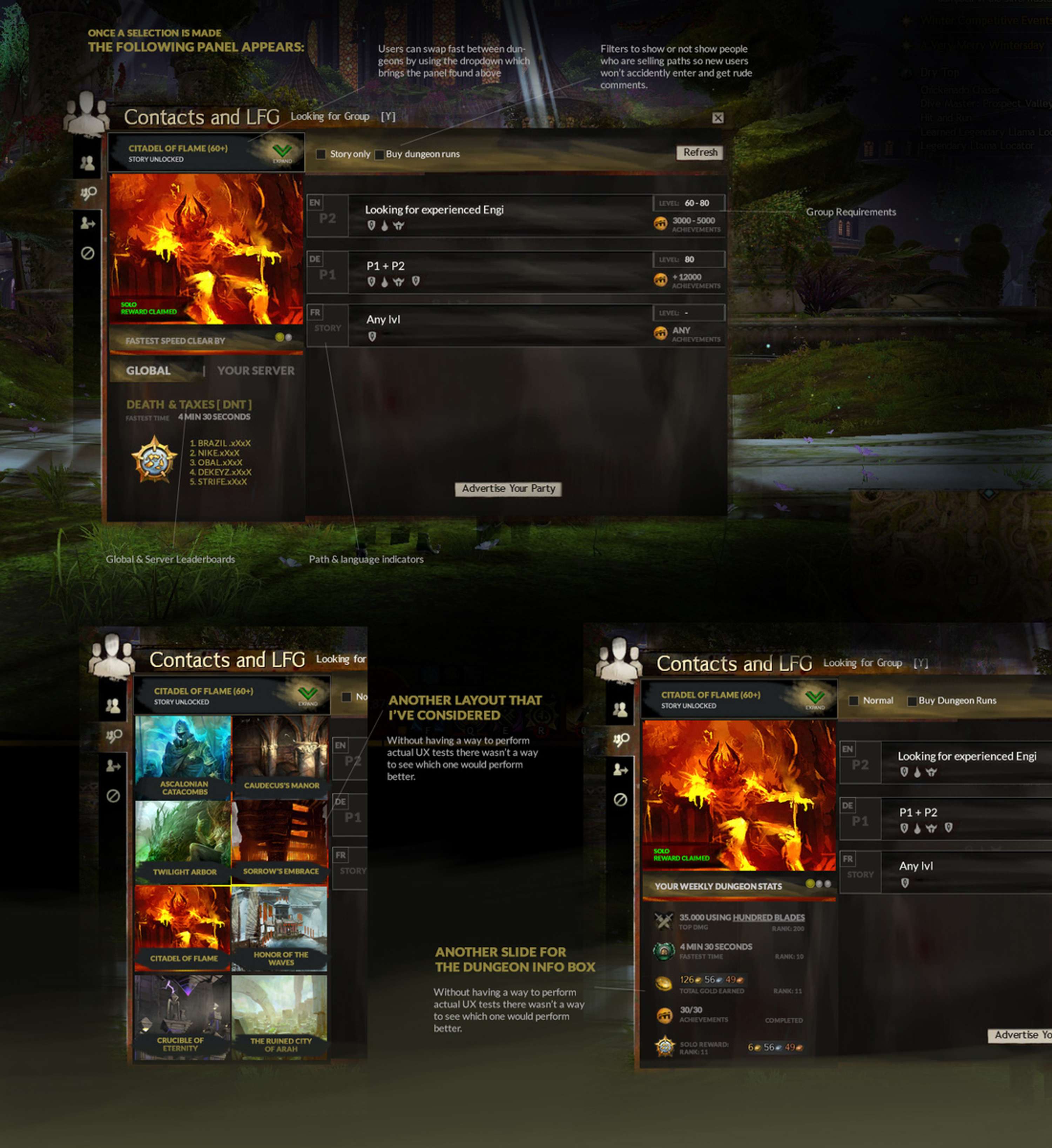 Guild Wars 2 - MMO UX UI design by Gradinar Razvan