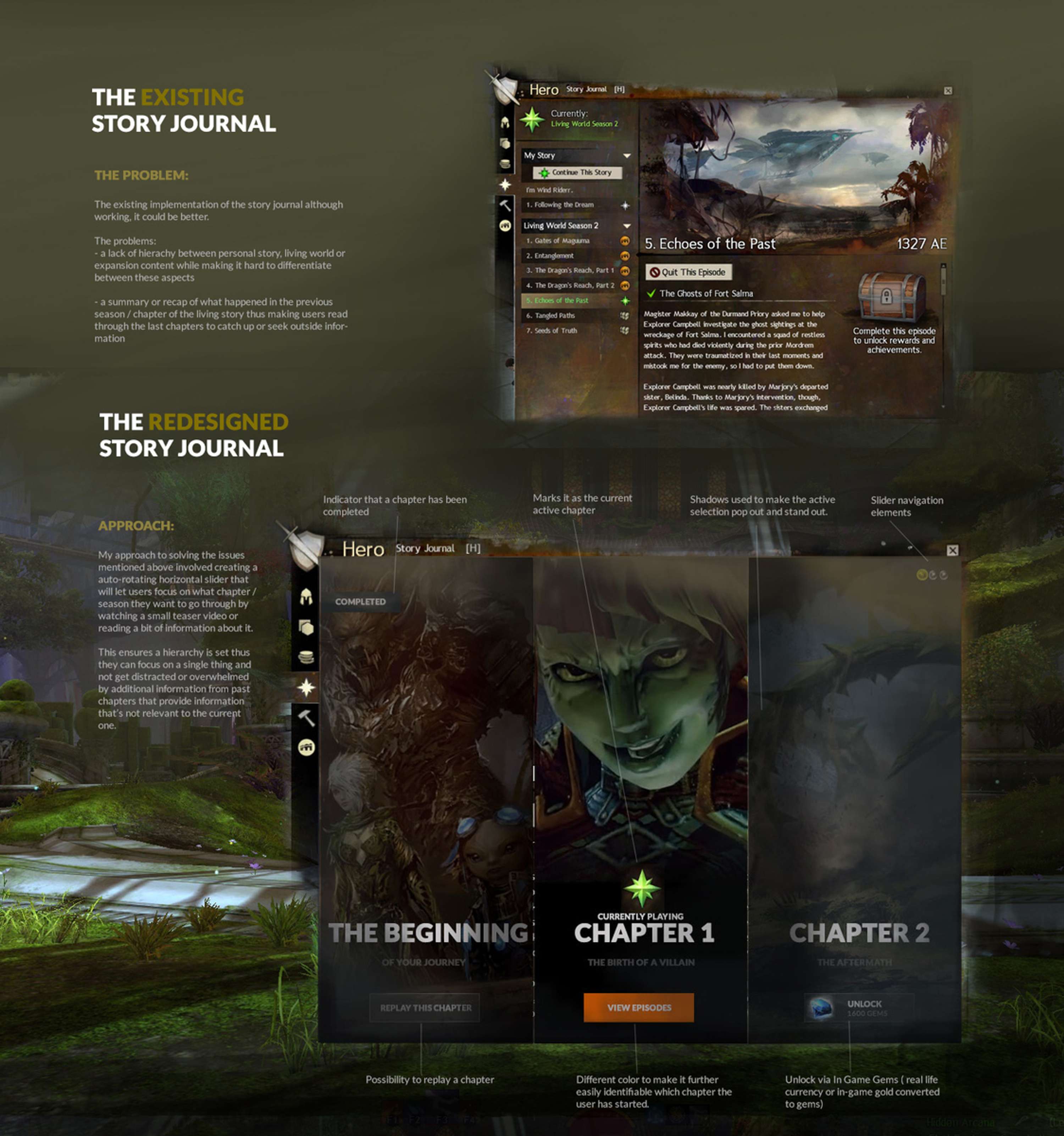 Guild Wars 2 - MMO UX UI design by Gradinar Razvan