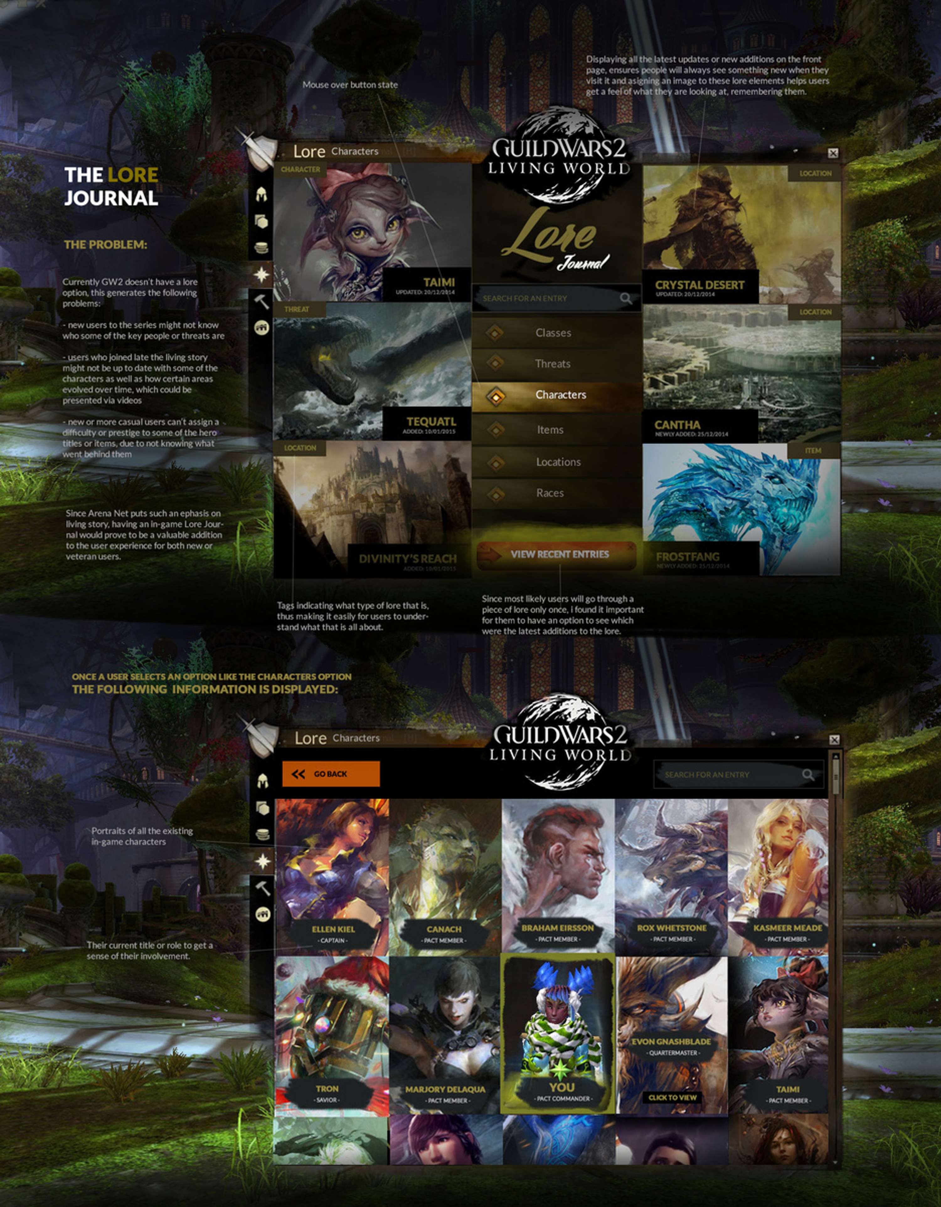Guild Wars 2 - MMO UX UI design by Gradinar Razvan