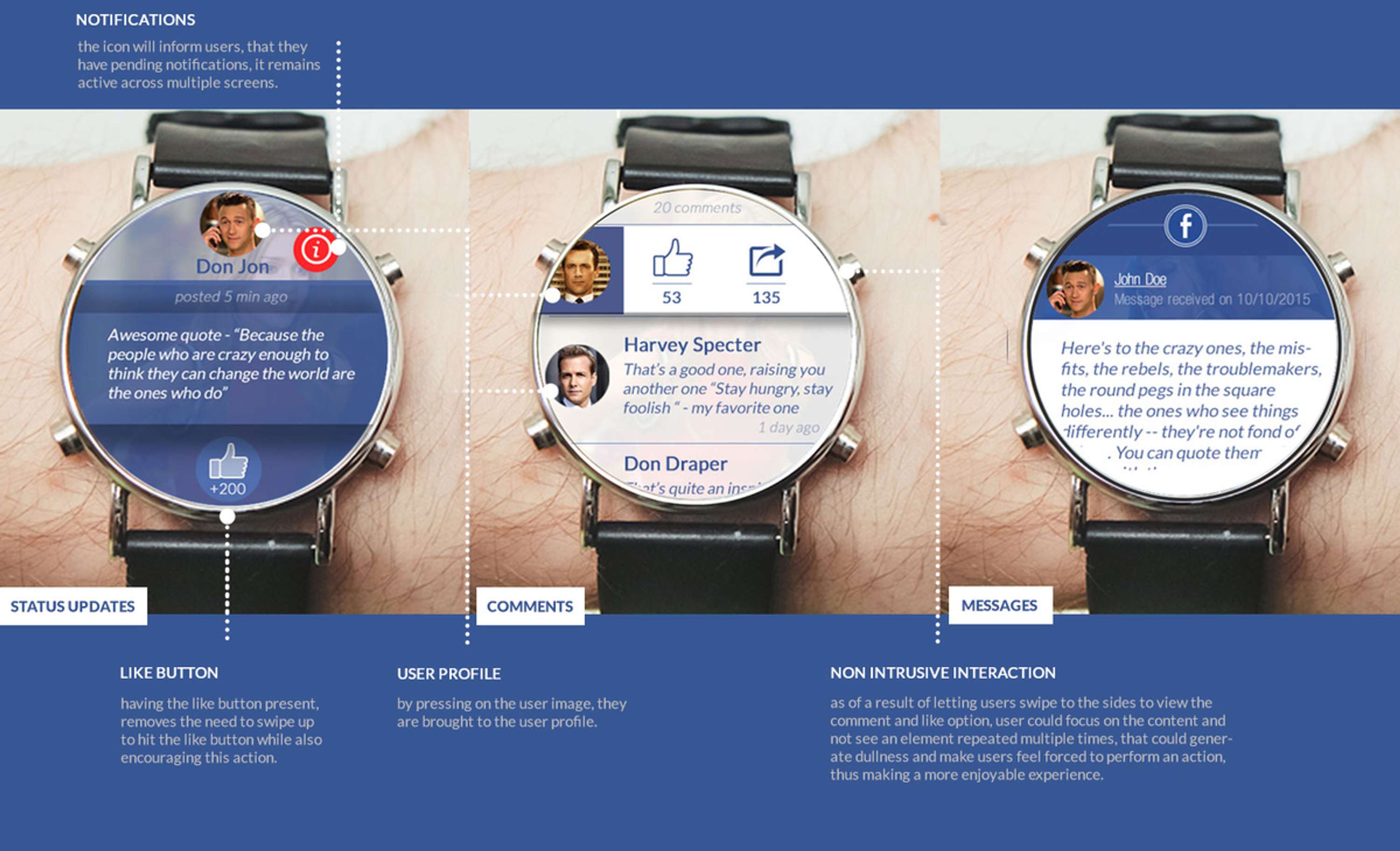 Facebook - Smart watch app concept by Gradinar Razvan