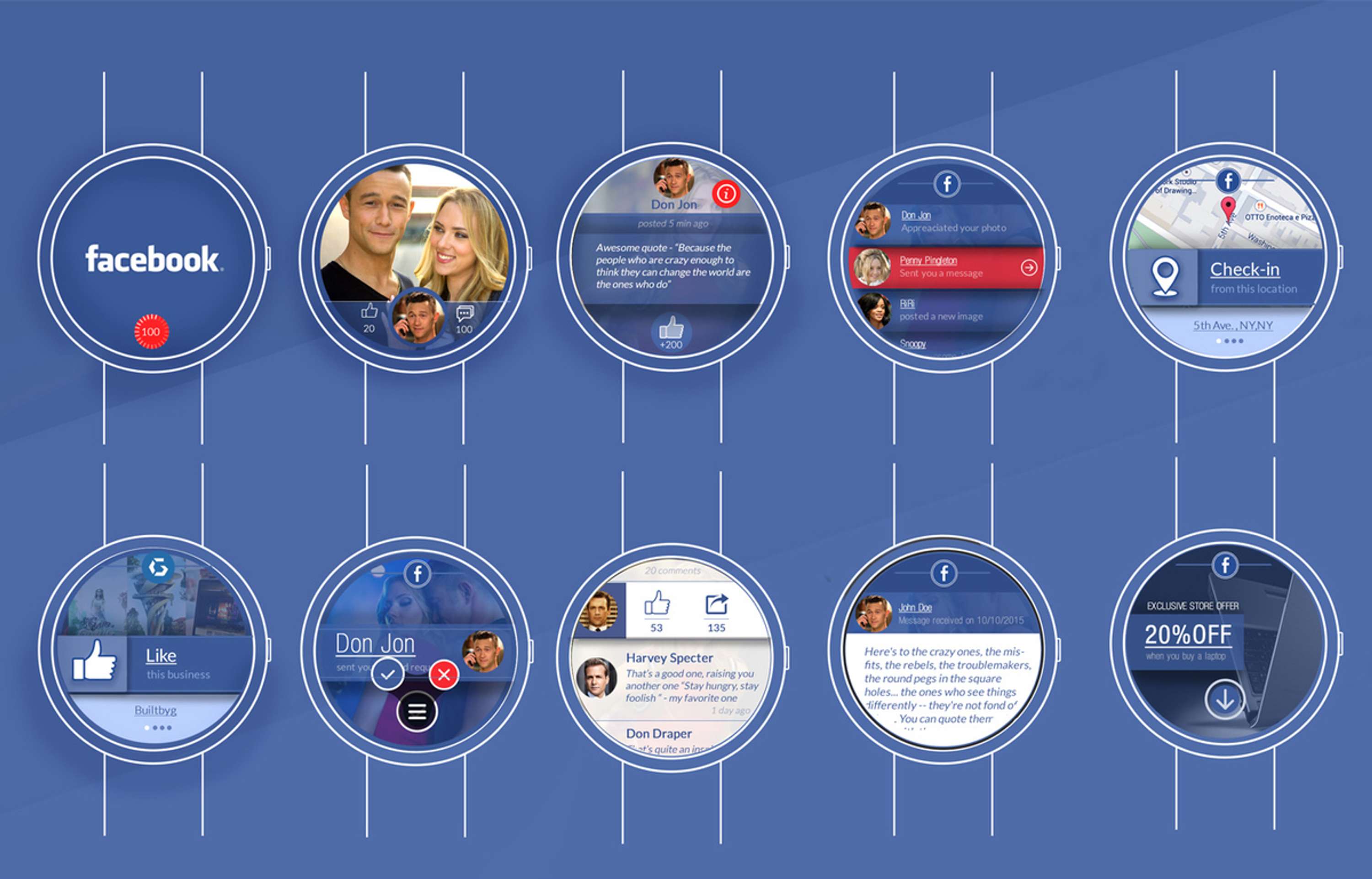 Facebook - Smart watch app concept by Gradinar Razvan