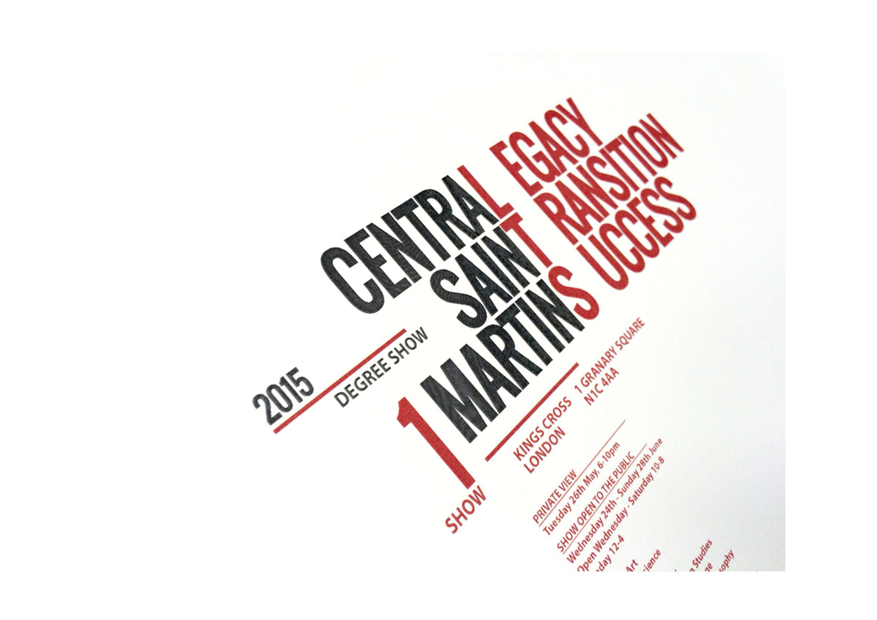 CSM Degree Show Branding by george woodger