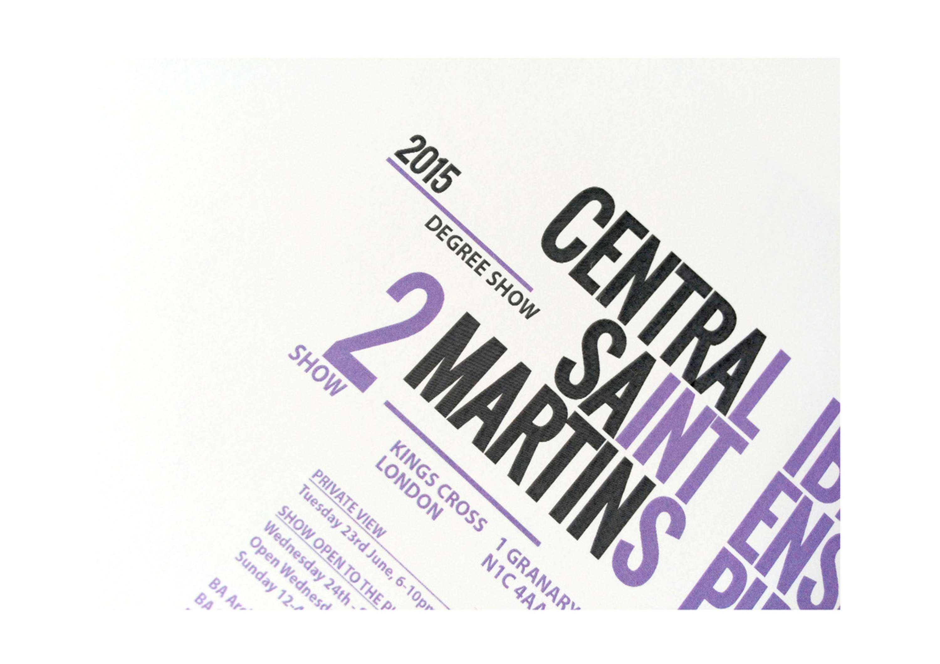 CSM Degree Show Branding by george woodger