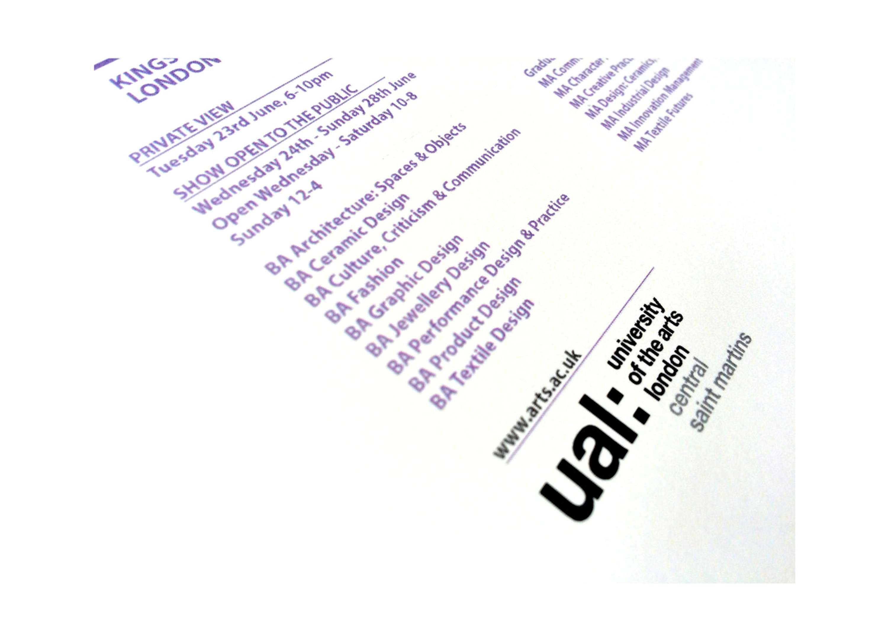 CSM Degree Show Branding by george woodger
