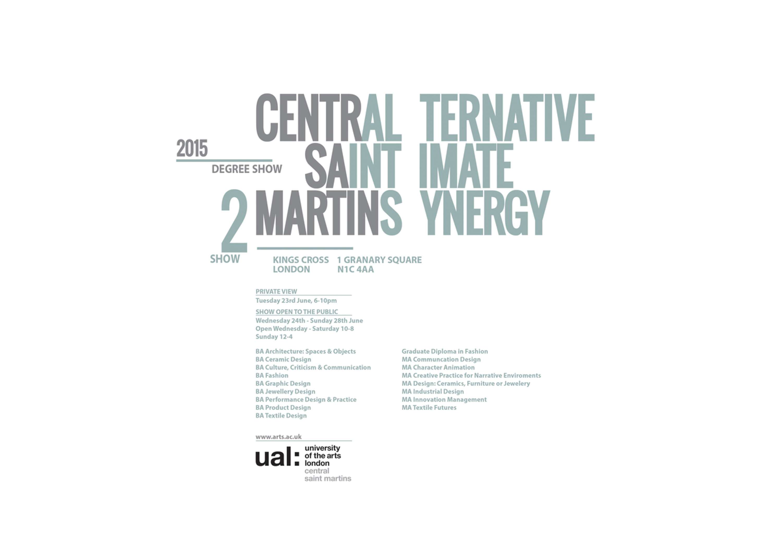 CSM Degree Show Branding by george woodger