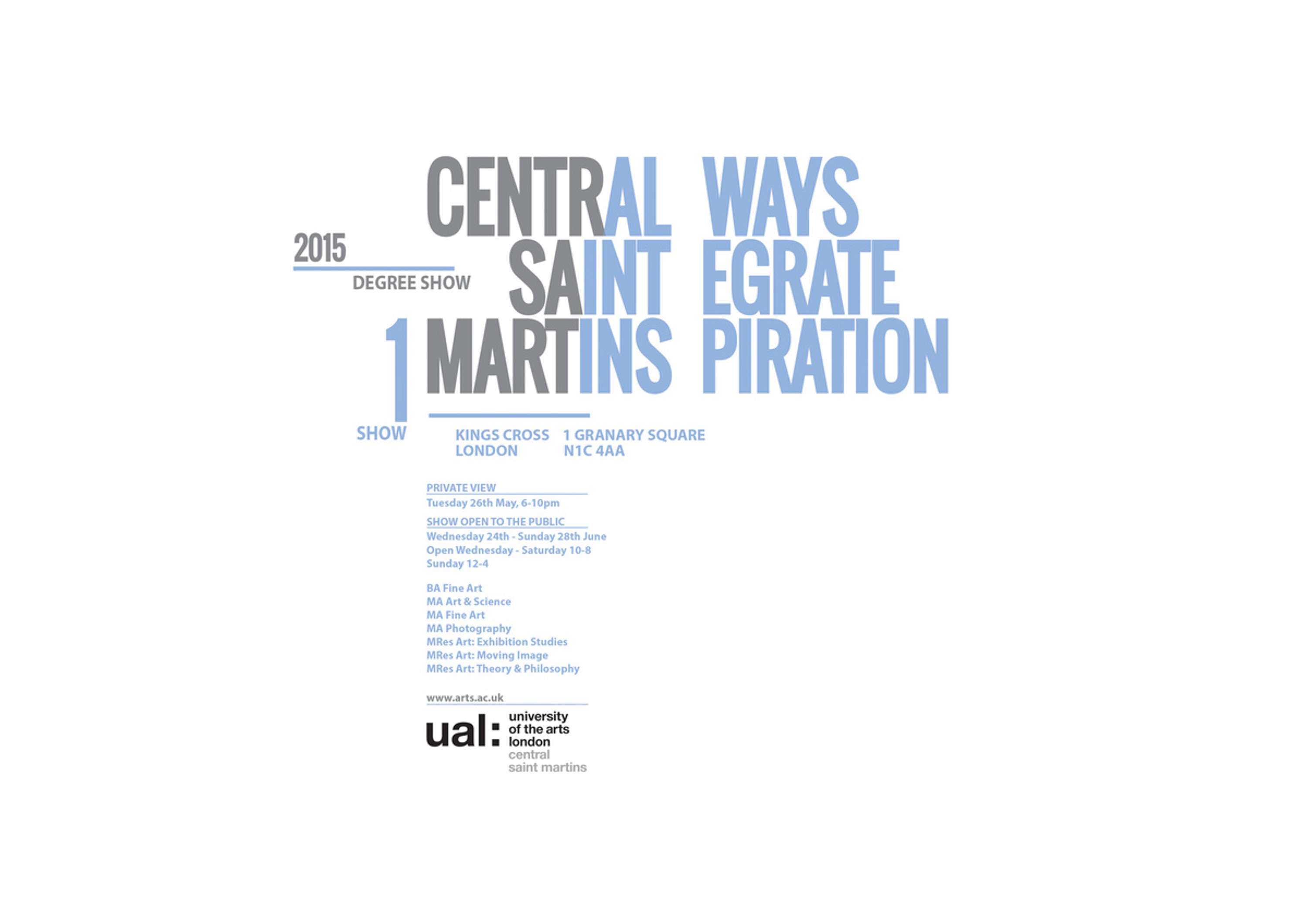 CSM Degree Show Branding by george woodger