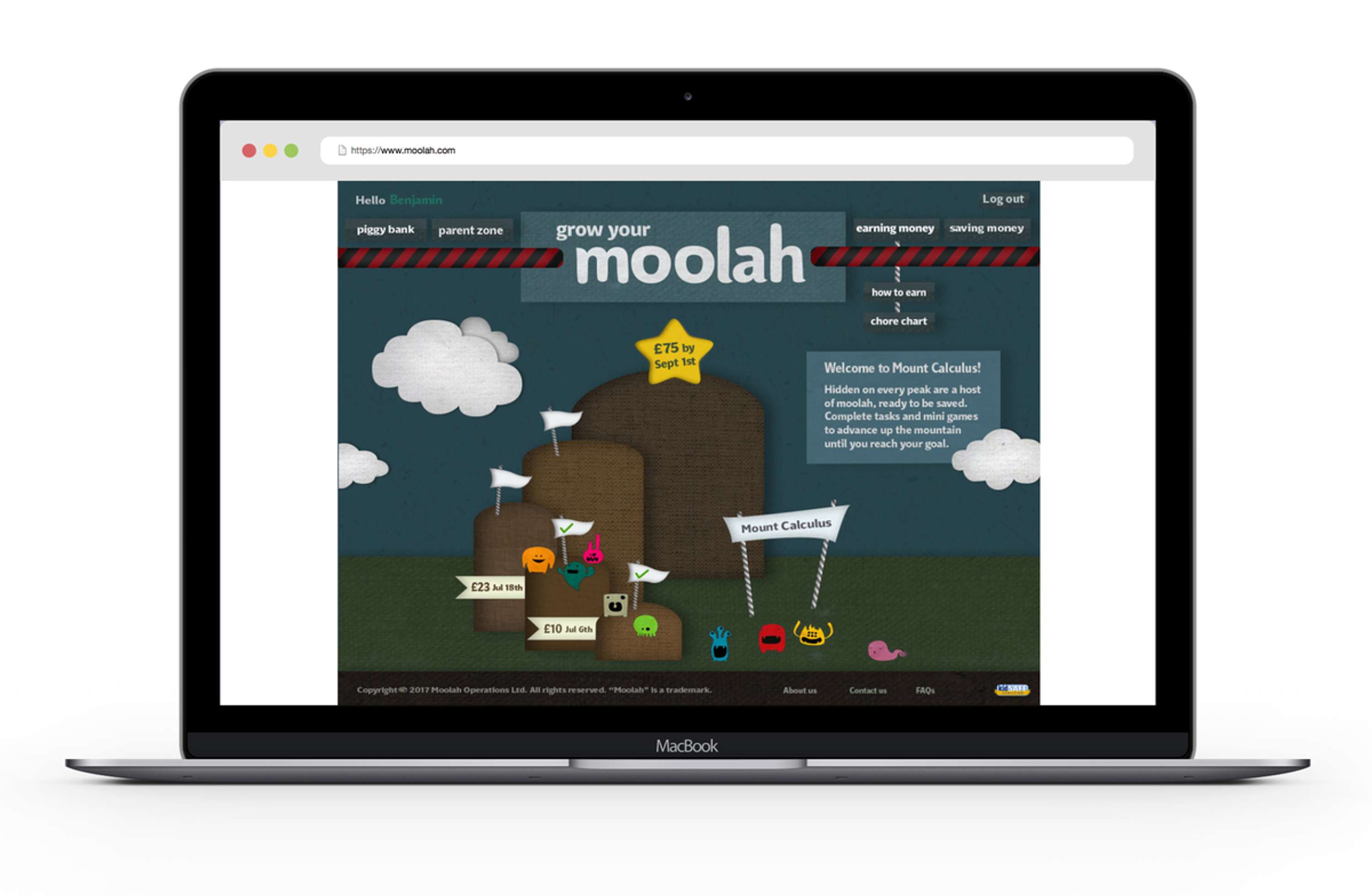 Moolah - website - student work by Amy Phung